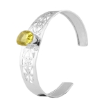 925 sterling silver lemon quartz cuff bangle bracelet jewellery 